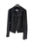 Susan Bender Long Sleeve Asymmetric Moto Jacket in Black Suede
