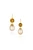 Leigh Maxwell Crown Earrings - Olive Green Tourmaline & Gold South Seas Pearls