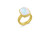 Leigh Maxwell Scalloped Diamond Ring - African Moonstone, Size 7.5