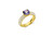 Leigh Maxwell Half Triple Row Pavé Eternity Band w/Center Stone - Sapphire, Size 7.5