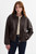 *ORDER TODAY* LAMARQUE Ramona Funnel Neck Leather Jacket in Dark Brown