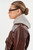 *ORDER TODAY* LAMARQUE Candace Leather Bomber Jacket in Chocolate Brown/Heather Grey