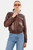 *ORDER TODAY* LAMARQUE Candace Leather Bomber Jacket in Chocolate Brown/Heather Grey