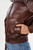 *ORDER TODAY* LAMARQUE Candace Leather Bomber Jacket in Chocolate Brown/Heather Grey