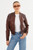 *ORDER TODAY* LAMARQUE Candace Leather Bomber Jacket in Chocolate Brown/Heather Grey