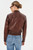 *ORDER TODAY* LAMARQUE Candace Leather Bomber Jacket in Chocolate Brown/Heather Grey