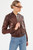*ORDER TODAY* LAMARQUE Candace Leather Bomber Jacket in Chocolate Brown/Heather Grey