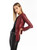 Nour Hammour Retrograde Draped Leather Fringe Jacket in Cranberry, Size 44 Nour Hammour Retrograde Draped Leather Fringe Jacket in Cranberry, Size 44