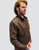 Remy Mens Embossed Nubuck Print Leather Jacket in Cigar/Cognac