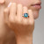 Pomellato Nudo 18K Rose and White Gold London Blue Topaz Diamond Maxi Ring, Size 55