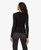 Majestic Filatures Soft Touch Long Sleeve V-Neck Top in Black, Size 3