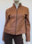 Remy Women's Zip Up Leather Jacket in Tobacco/Cognac