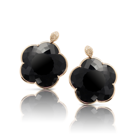 *PRE-ORDER* Pasquale Bruni 18K Rose Gold Ton Joli Earrings with Onyx and Diamonds