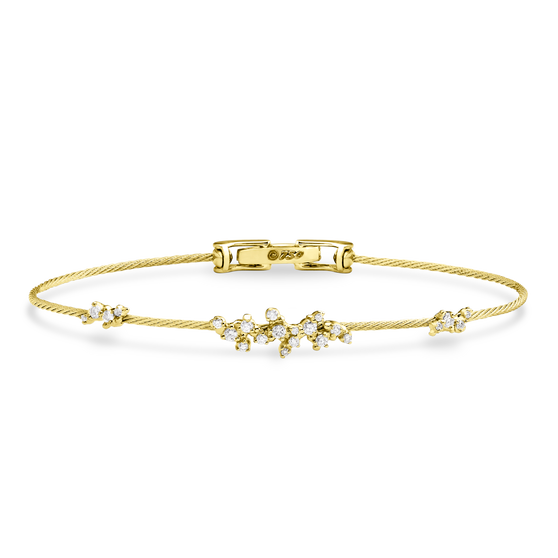 Paul Morelli 18K Yellow Gold Single Confetti Unity Bracelet with Diamonds