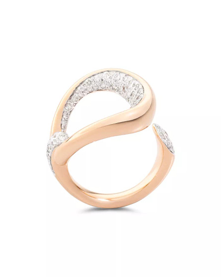Pomellato Fantina 18K Rose Gold Diamond Ring, Size 55 
