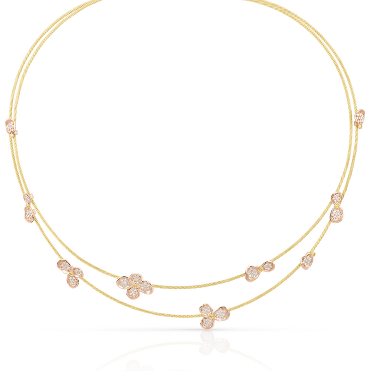 *RESERVE TODAY* Paul Morelli 18K Yellow and Rose Gold Forget Me Not Double Wire Necklace