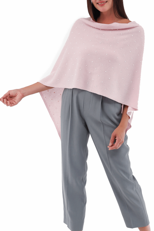 Augustina's Cashmere Blend Pearl Topper in Petal Pink