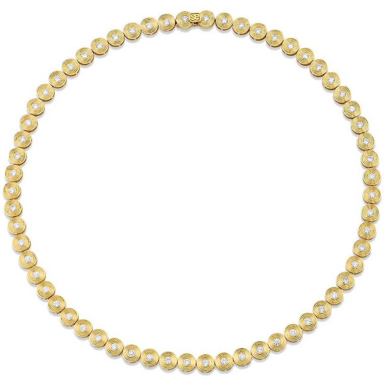 *RESERVE TODAY* Sydney Evan 14K Yellow Gold & Diamond Small Fluted Eternity Necklace, 16"