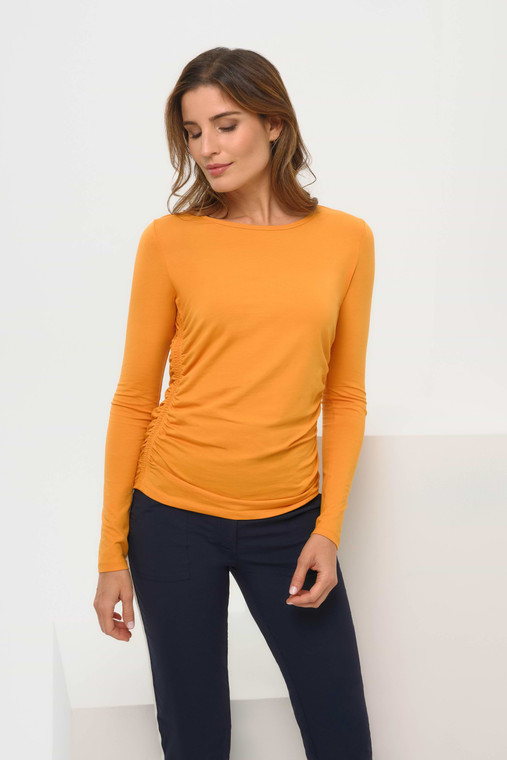 Anatomie Milly Ruched Top in Tangerine