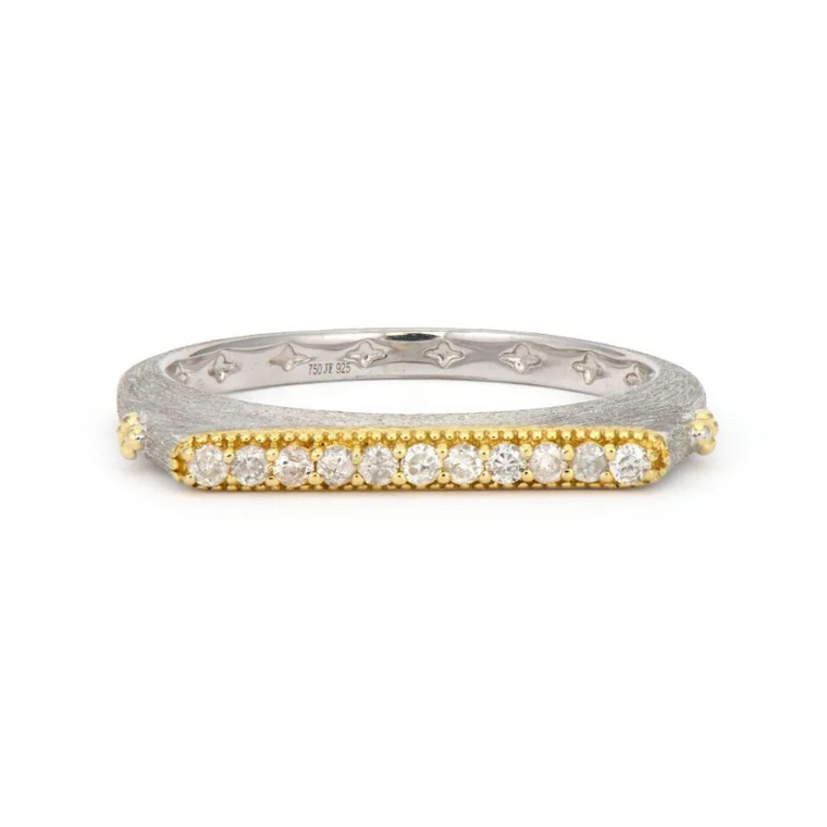 *VIRTUAL POP UP* Jude Frances Mixed Metal Thin Edge White Diamond Ring, Size 7