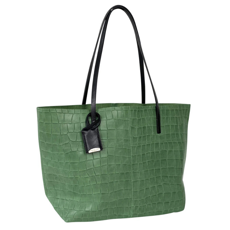 Linde Gallery St. Barth Gouverneur Alligator Embossed Leather Bag in Cactus, Small