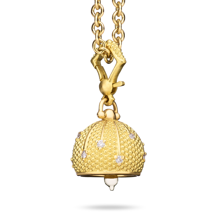 Paul Morelli 18K Yellow Gold Sequence Diamond Meditation Bell, 14mm