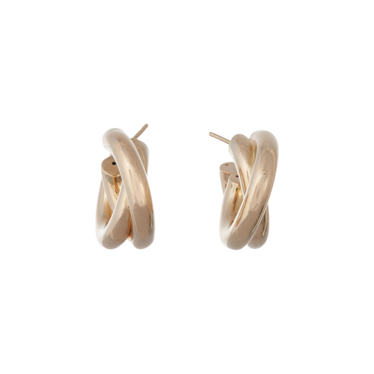 Sidney Garber 18K Yellow Gold Intertwined Hoop Earrings