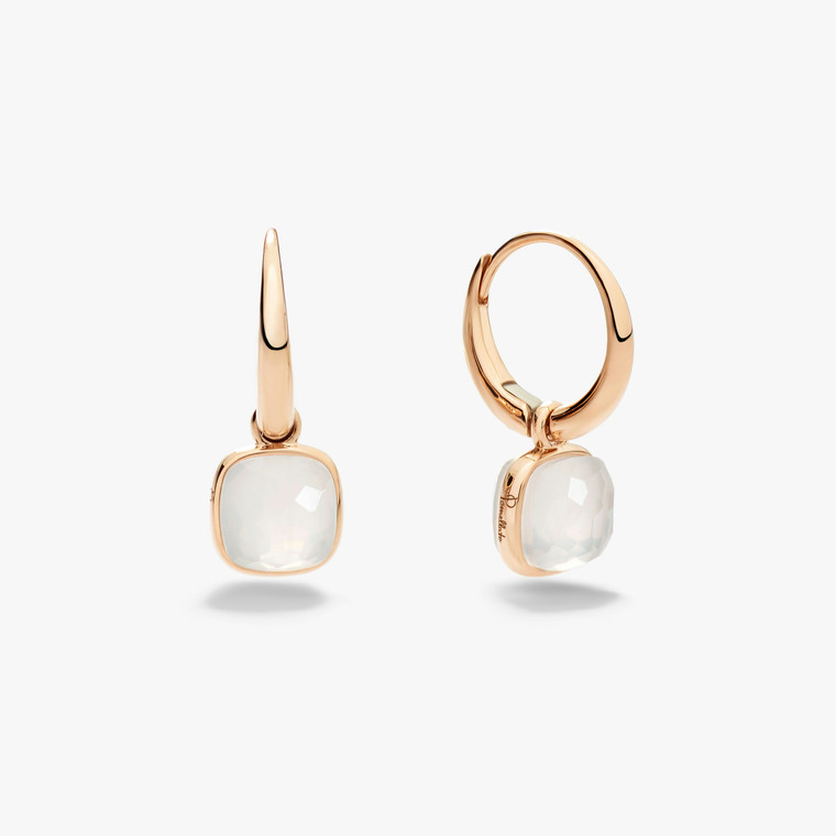Pomellato Nudo Mini 18K Rose Gold Milky Quartz Earrings
