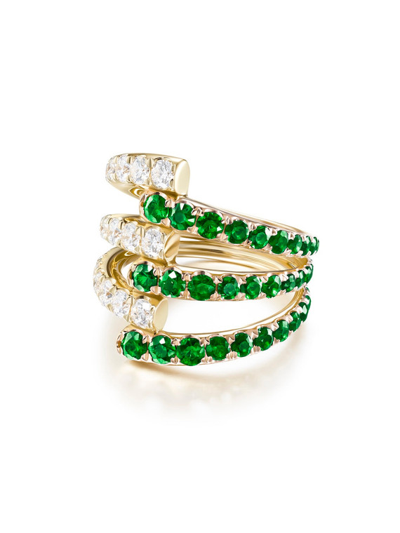 *Virtual Jewelry Event* Melissa Kaye Lola Triple Ring with Tsavorite Garnet