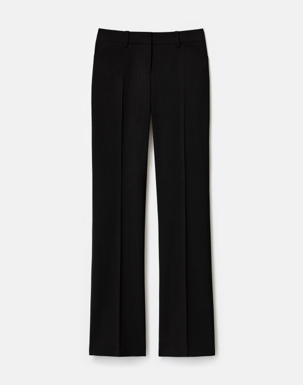 Lafayette 148 New York Responsible Stretch Wool Reade Straight Leg Pant in Black