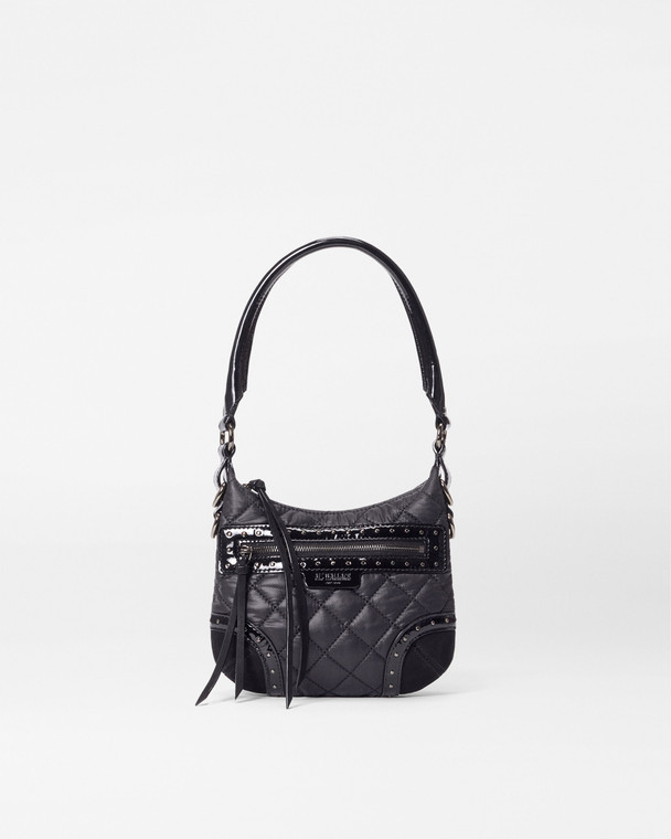 MZ Wallace Mini Multi Stud Crosby Sienna in Black Stud