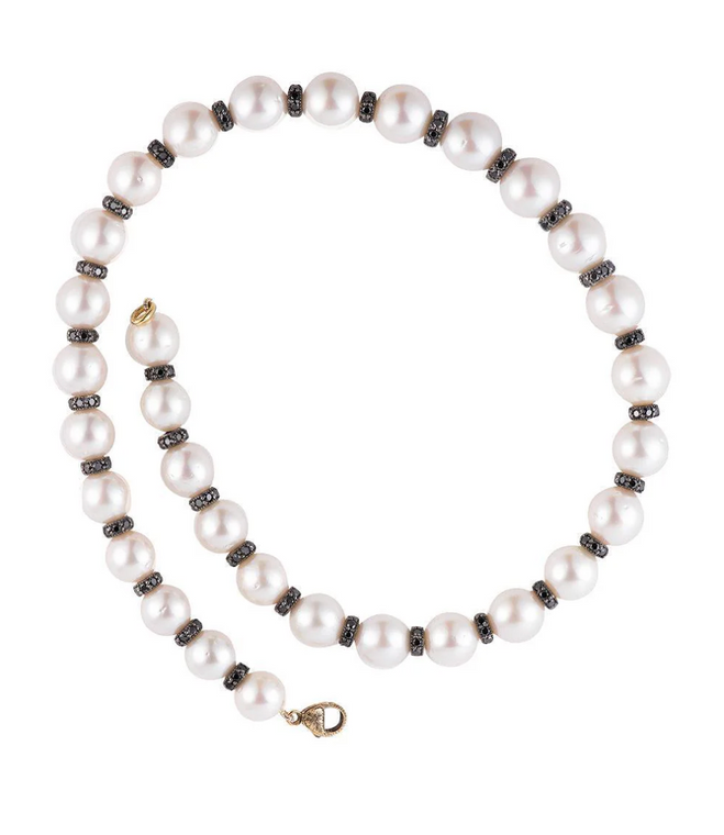 *RESERVE TODAY* Sylva & Cie. 18K Yellow Gold South Sea Pearl Rondelle Necklace, 17"