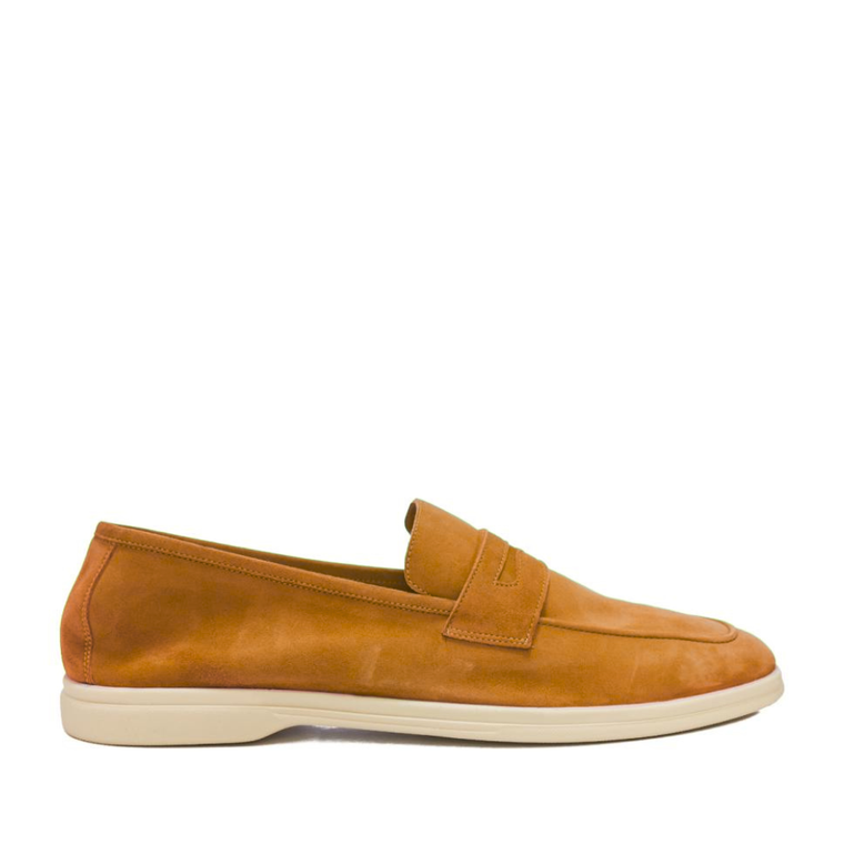 Sophique Milano Essenziale Gomma Suede Loafer in Cognac