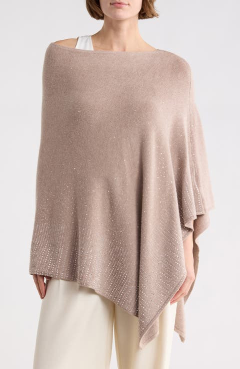 *RESERVE TODAY* Augustina's Embellished Poncho in Oatmeal