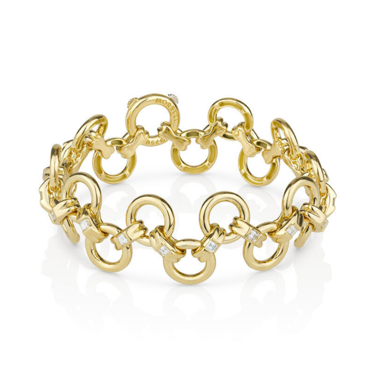 *RESERVE TODAY* Paul Morelli 18K Yellow Gold Ultimate Gold Diamond Chain Chevron Bracelet