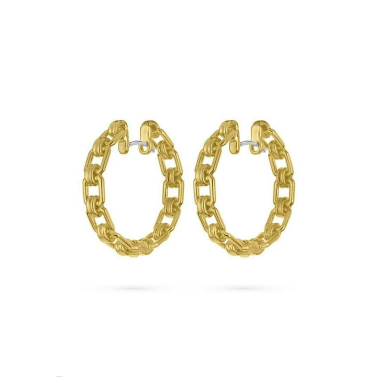 *RESERVE TODAY* Paul Morelli 18K Yellow Gold Square Chain Hoop Earrings, 25mm