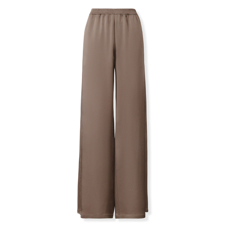 *VIRTUAL TRUNK SHOW* Fabiana Filippi Enver Satin Wide Leg Trousers With Elastic Waistband