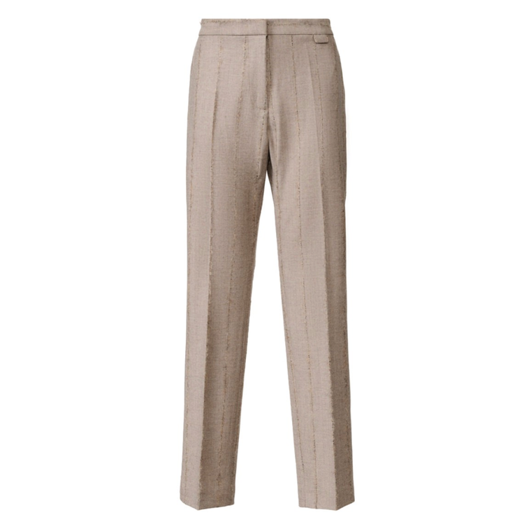 *VIRTUAL TRUNK SHOW* Fabiana Filippi Pinstripe Flannel Regular Fit Pants With Filo Diamante Loop