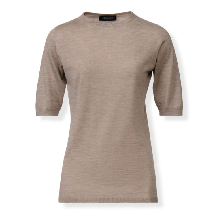 *VIRTUAL TRUNK SHOW* Fabiana Filippi Cashmere Silk Short Sleeve Crewneck Sweater