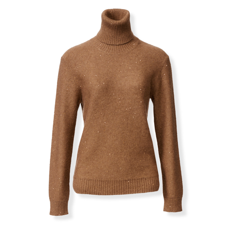 *VIRTUAL TRUNK SHOW* Fabiana Filippi Silk Wool With Sequins Turtle Neck Fitted Sweater