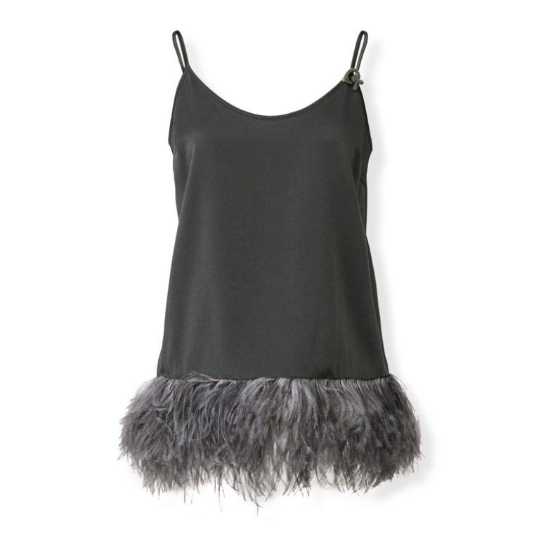 *VIRTUAL TRUNK SHOW* Fabiana Filippi Enver Satin Lingerie Top With Feather Bottom