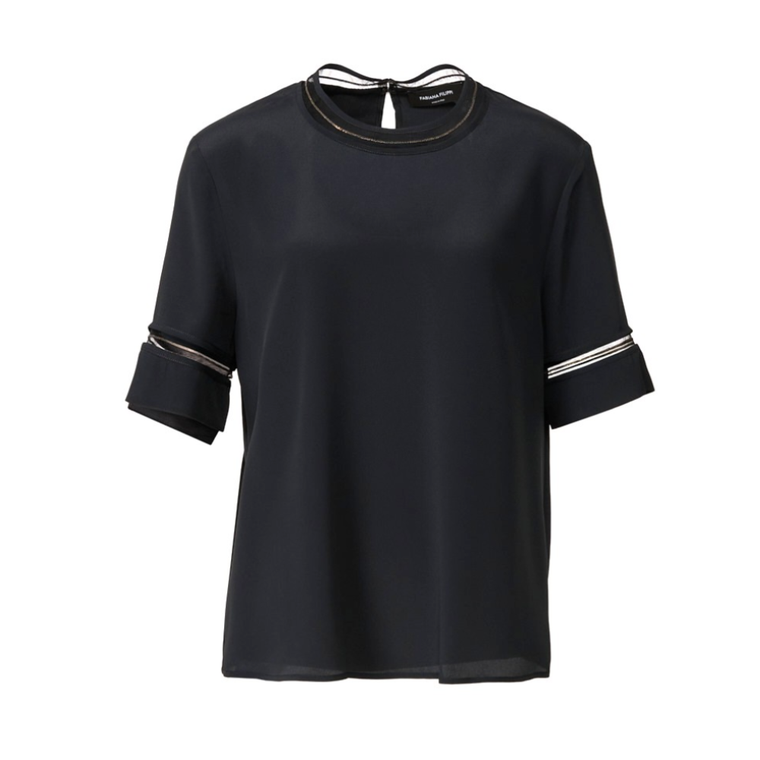 *VIRTUAL TRUNK SHOW* Fabiana Filippi Crepe De Chine Crew Neck Top, Tulle And Filo Diamante Detail