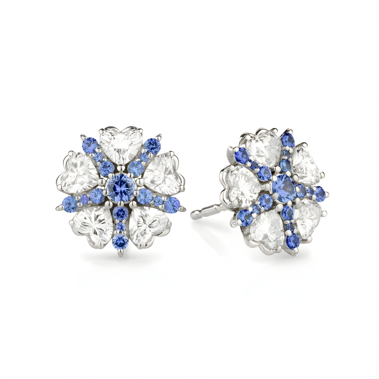 *SHOP & SIP EVENT* Paul Morelli Diamond & Blue Sapphire Heart Studs