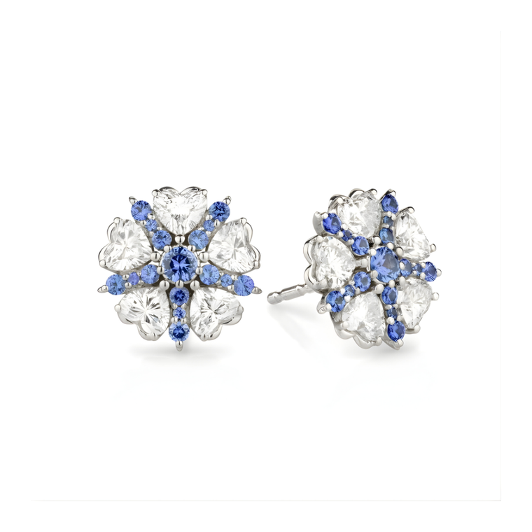 *SHOP & SIP EVENT* Paul Morelli Diamond & Blue Sapphire Heart Studs
