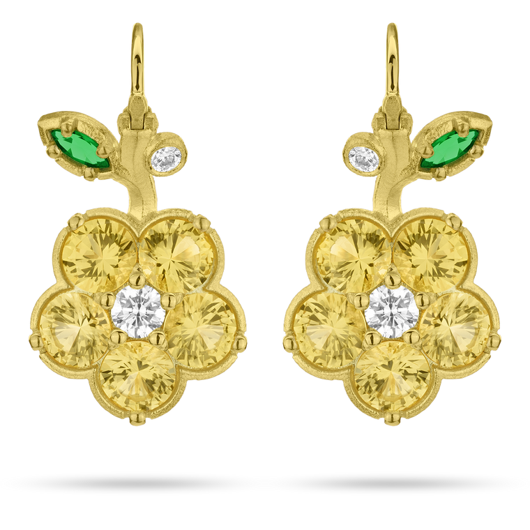 *SHOP & SIP EVENT* Paul Morelli Wild Child Drop Earrings on a Wire with Yellow Sapphires (13.5mm)