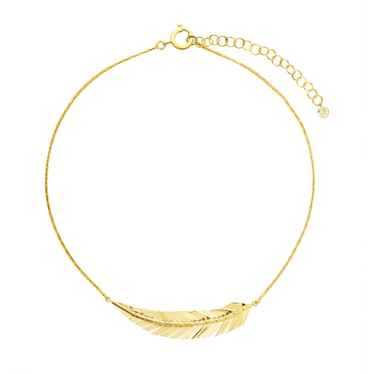 Cadar 18K Yellow Gold Feather Necklace (Medium)