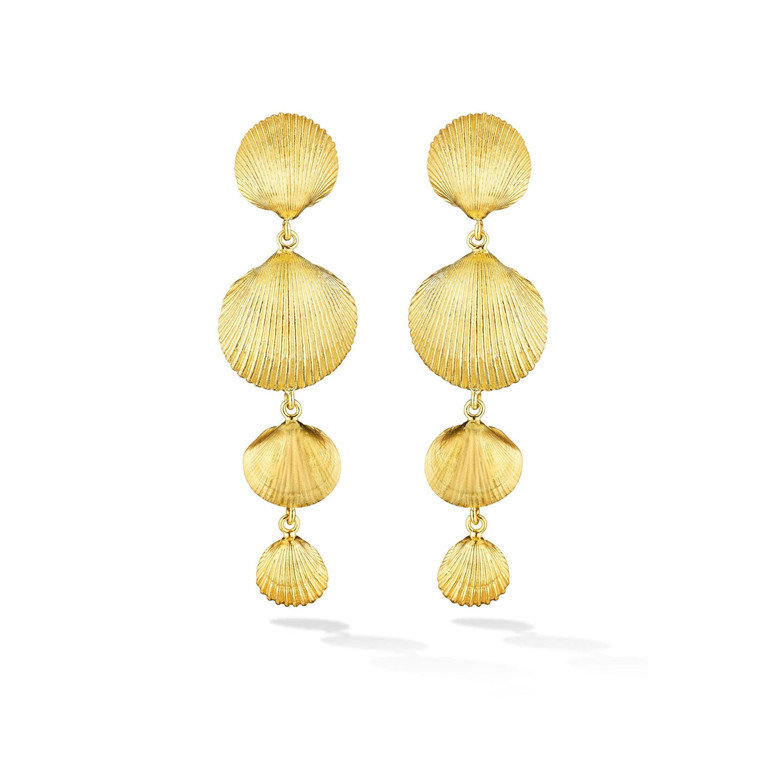 Cadar 18K Yellow Gold Shell Drop Earrings