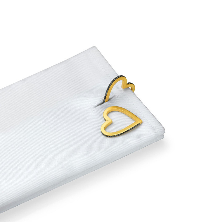 Cadar 18K Yellow Gold Mainly Men Cufflinks with Black Diamonds
