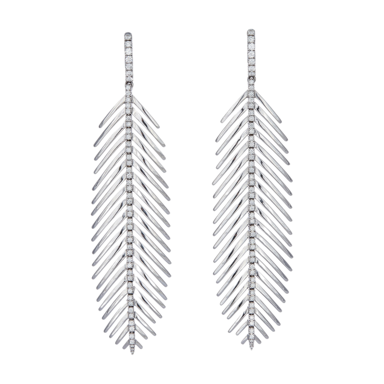 *RESERVE TODAY* Sidney Garber Feathers That Move Earrings with Diamond Spine