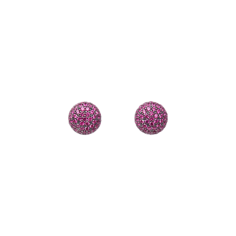*RESERVE TODAY* Sidney Garber Perfect Pavé Button Earrings with Rubies (Medium)